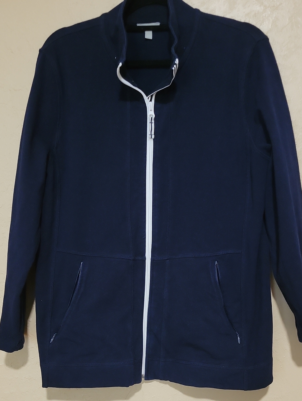 Talbots Navy Utility Jacket with White Zipper